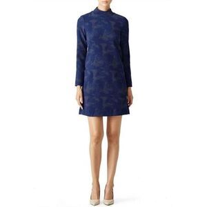 HUNTER BELL Blue Knit High-neck Polly Mini Dress US 8/ SMALL